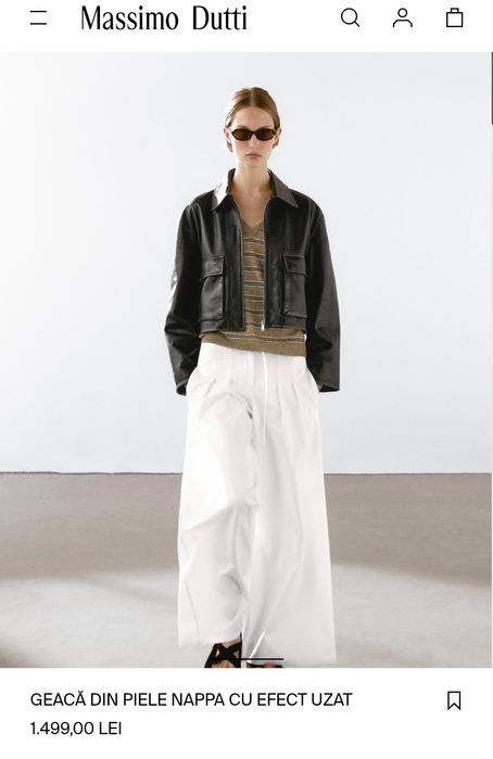 Geaca piele Massimo Dutti