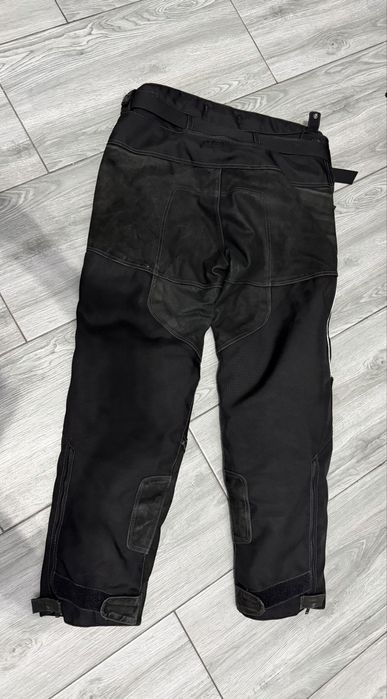 Pantaloni moto polo textil și piele