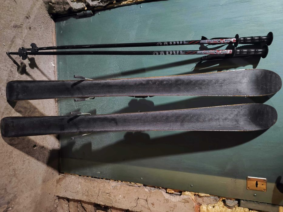 Детски ски комплект - ски 100 см + обувки 21.5 см + щеки