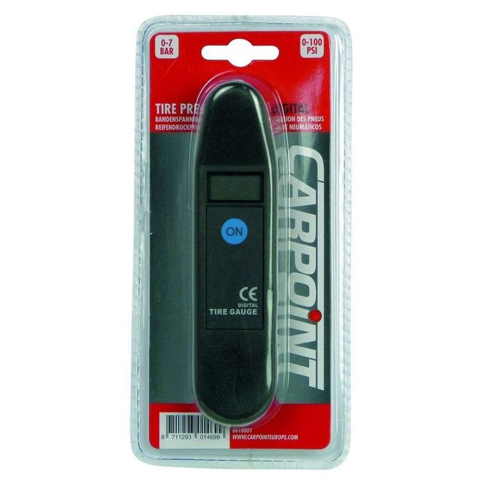 Manometru presiune aer Carpoint digital 7 bari, de plastic, lungime 145,50 mm