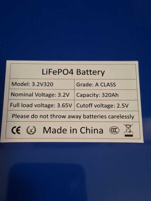 Vand baterii LiFePo4 3.2V, 320A Grade A