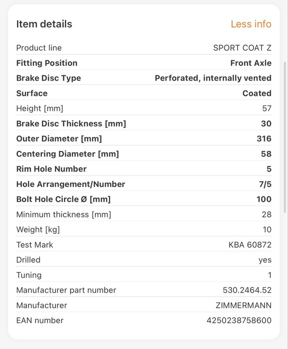 Спирачни дискове Zimmermann