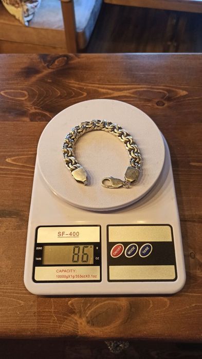 Серебро 925. Мужской браслет с цепочкой.