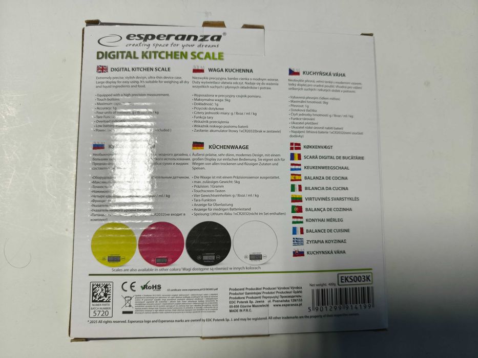 Cantar digital bucatarie sticla 5 kg