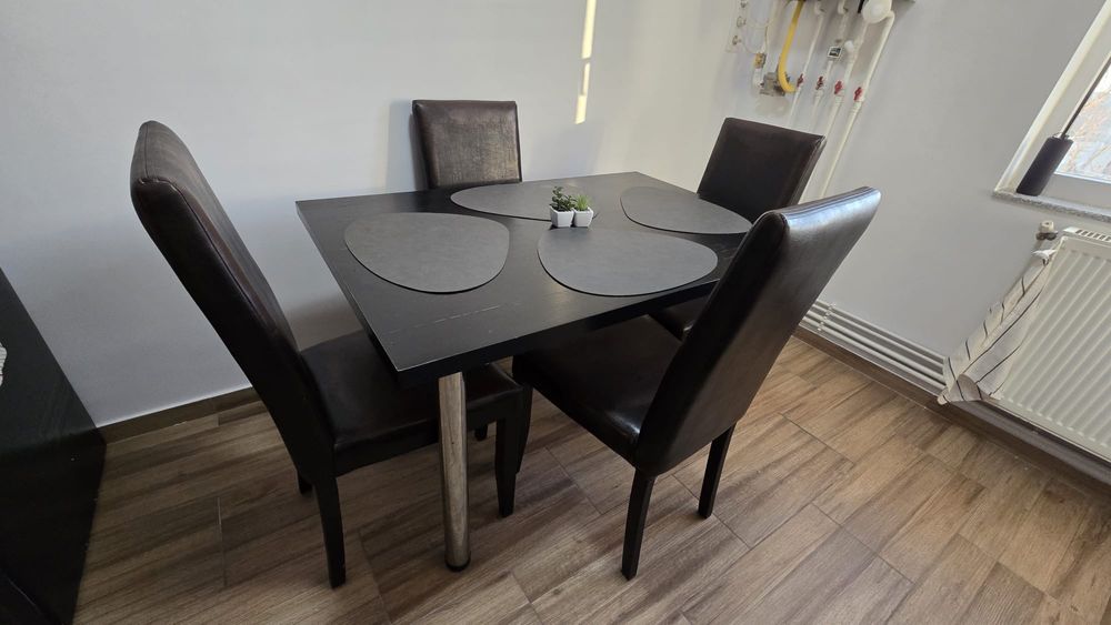 Masa plus scaune bucatarie wenge 80x120