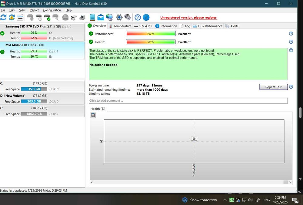 SSD MSI Spatium M480 2 TB M.2 NVMe Gen4