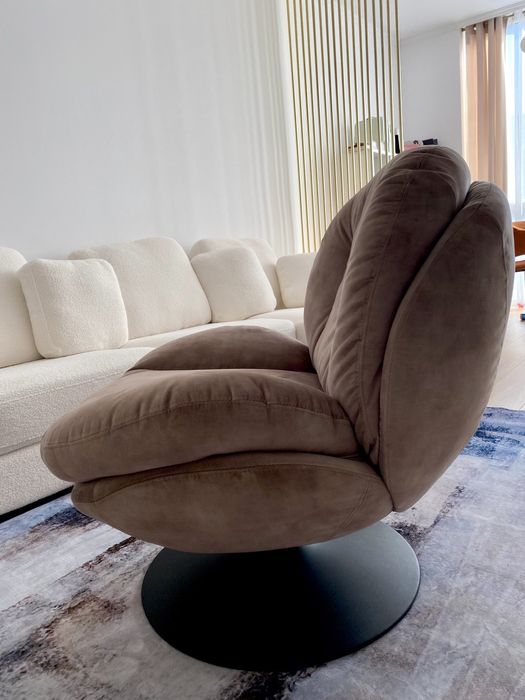 Fotoliu rotativ catifea Beliani