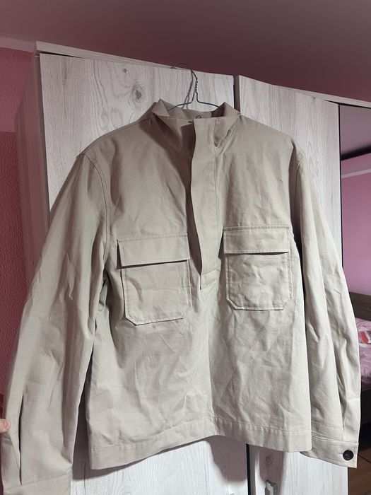 Cămașă din bumbac-twill cu jumătate de fermoar