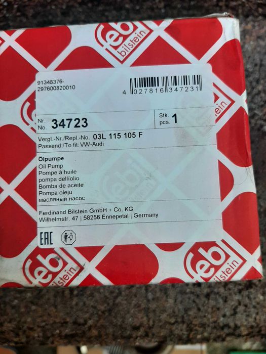 Pompa ulei OEM SH motor 2 ltr Audi-5 lei transportul