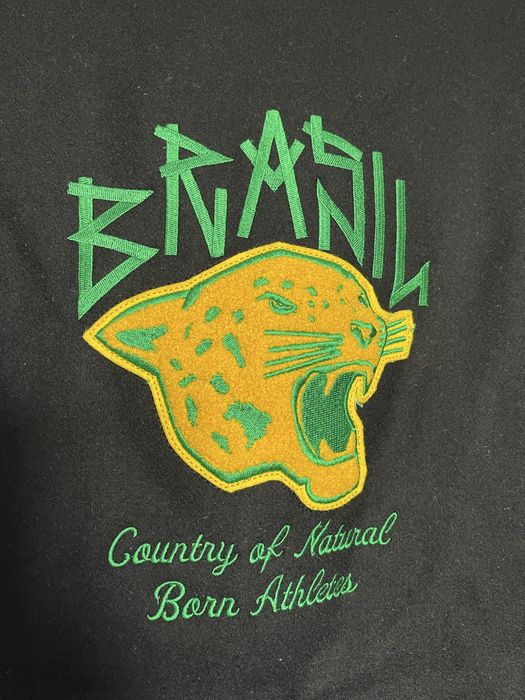 L Яке Nike Brasil Бразилия Destroyer Varsity Leather Jacket Brazil NBA