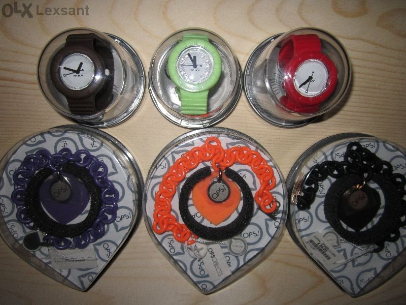 Hip Hop Часовник Swarovski и Гривни Оpsobjects Внос от Италия!