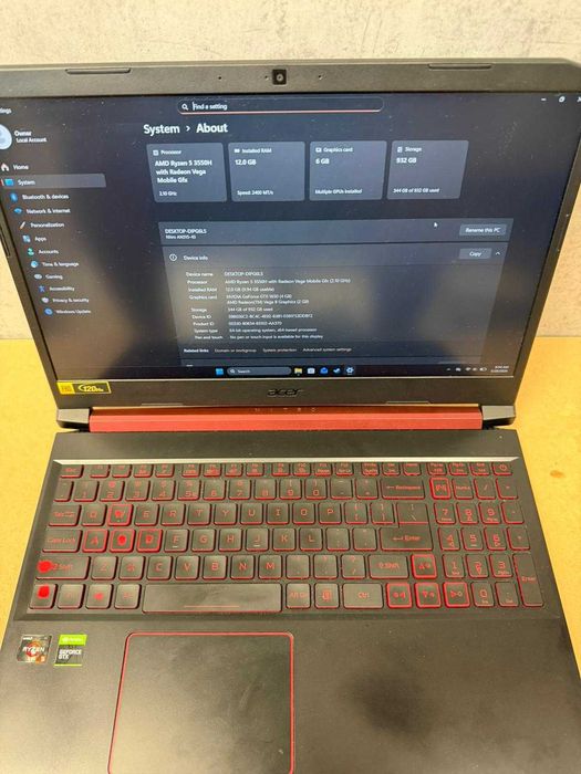 ZAP AMANET Gara de Nord - Acer Nitro AN515-43 - Ryzen 5 3550H 12GB RAM, GTX 1650