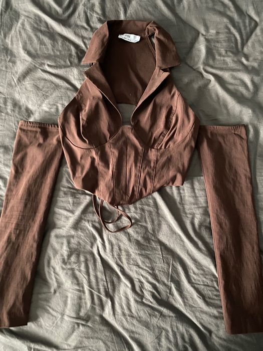 Кафява блуза-Bershka
