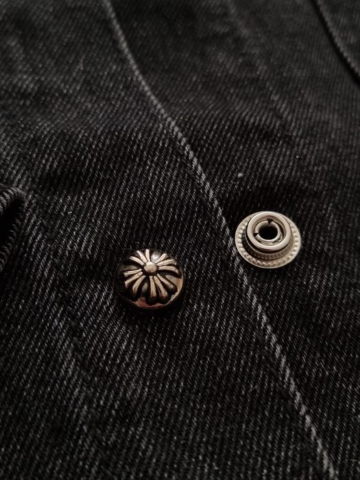 Chrome Hearts – geacă denim Cross Patch, neagră – M