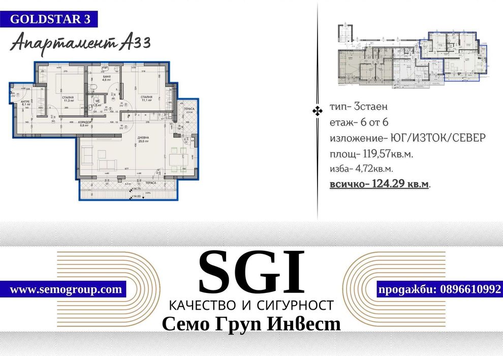 От собственик: 3-стаен апартамент – Топ локация, кв. Смирненски
