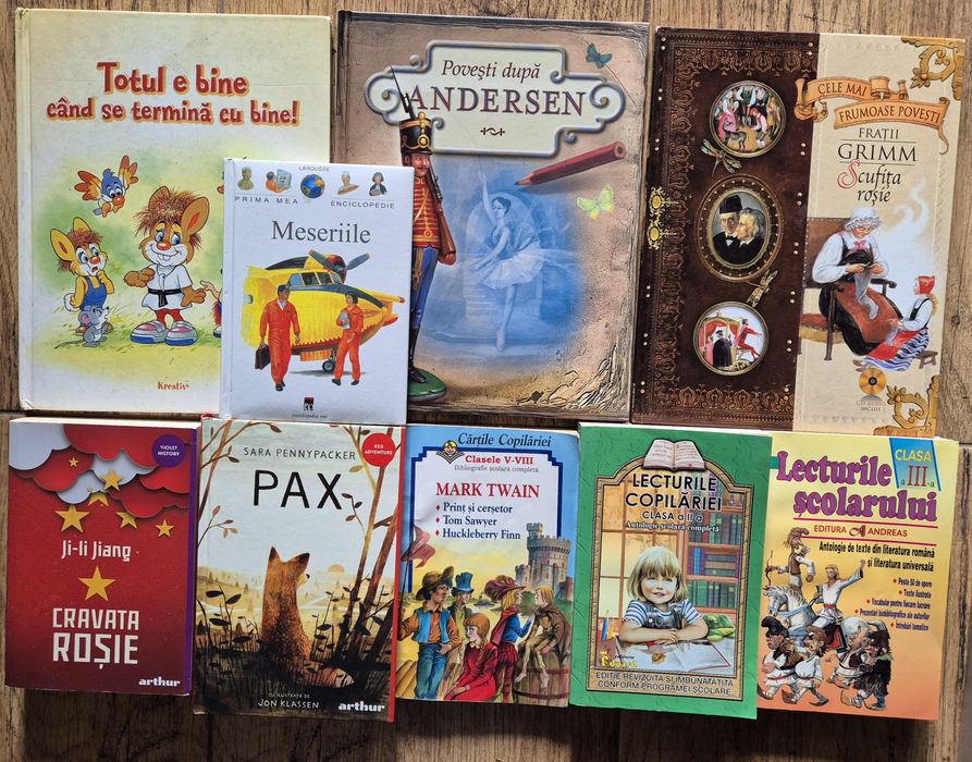 Lot mare carti de povești, atlase, manuale școlare si de psihologie