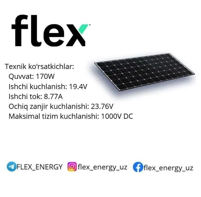 Quyosh panel 170w
