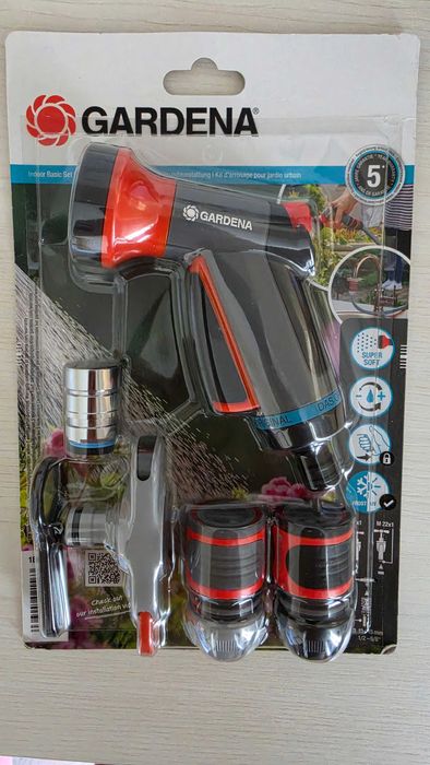 Set Gardena Indoor Basic – pistol de stropit cu adaptoare pentru robinet