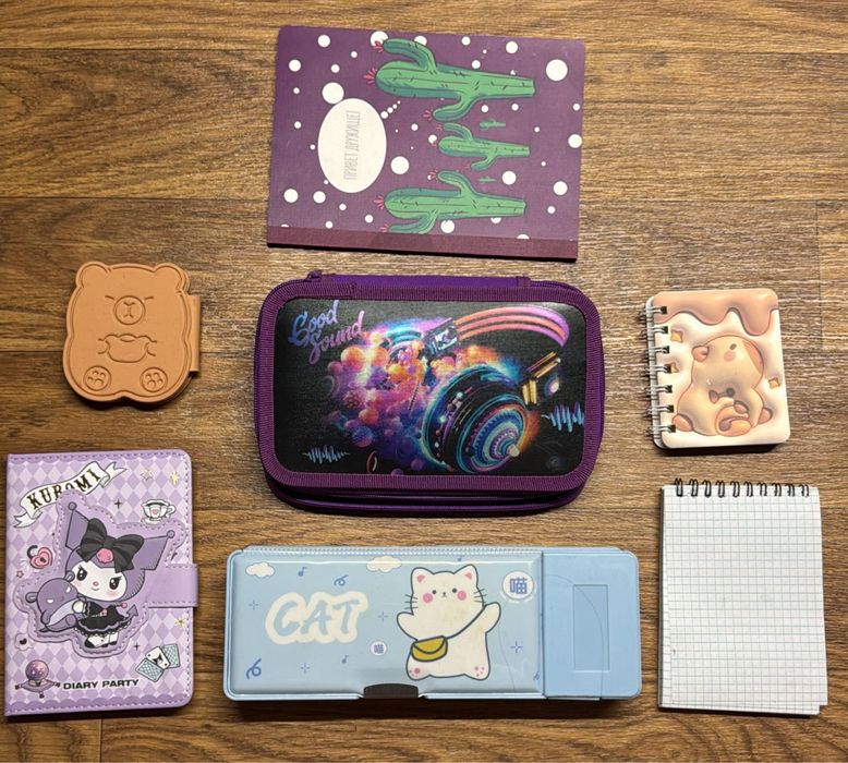 Канцелярия, фломастеры, ручки, блокноты,пастель