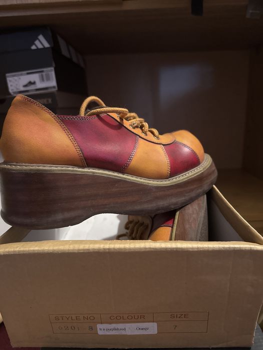 Ботинки кожаные на платформе б/у