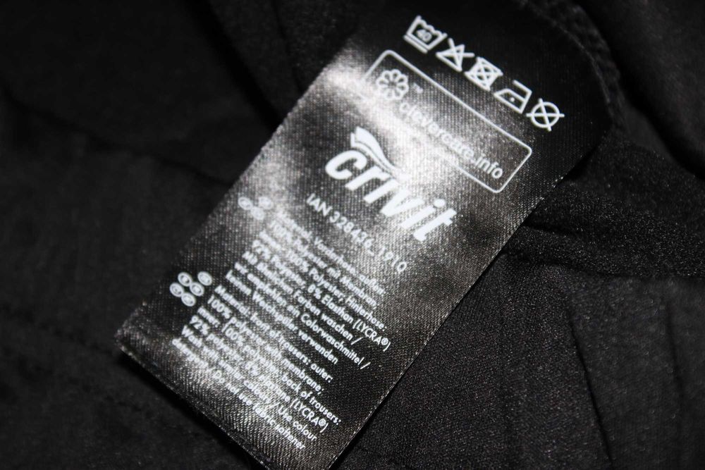 Черен дълъг клин за колоездене Crivit с рефлекторни ленти