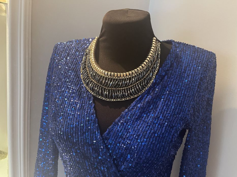 Электро синее платье Romantic