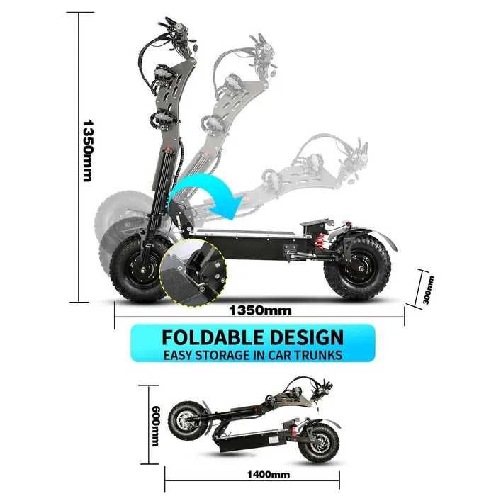 Офроуд електрическа тротинетка Quickwheel Viper 10000W,72V/40Аh