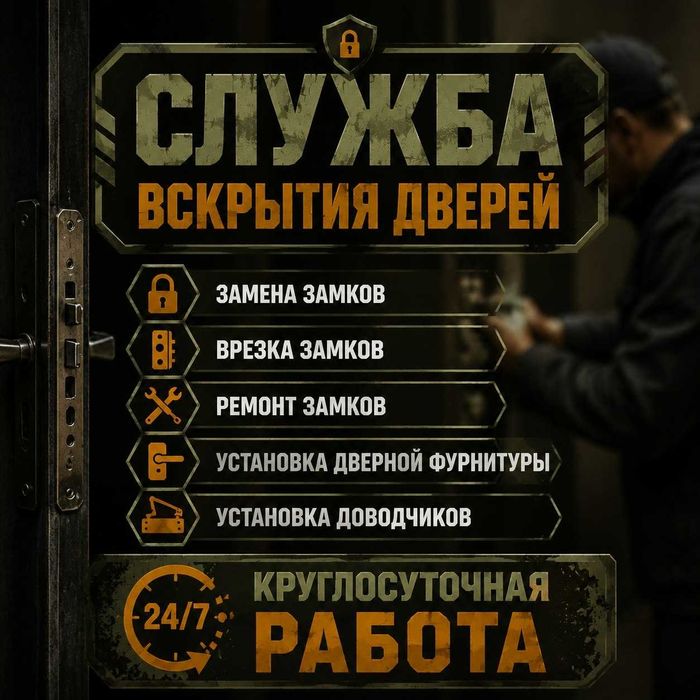 Вскрытие дверей - квартиры, замена замков, вскрытие авто, установка