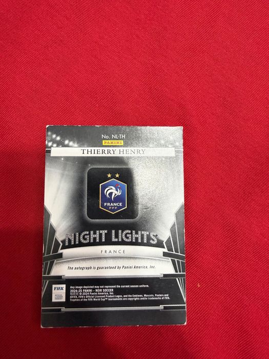 Thierry Henry – Night Lights Auto 02/10 2024-25 Panini Noir Soccer