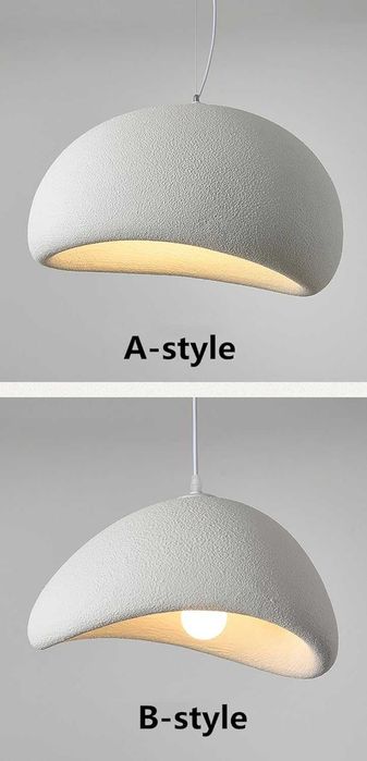 Бял модерен полилей висяща облак 3 каменен скандинавски  Wabi-sabi