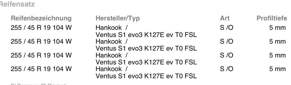 4 бр. летни гуми Hankook Ventus S1 evo3 ev 255/45 R19 104W XL Tesla T0