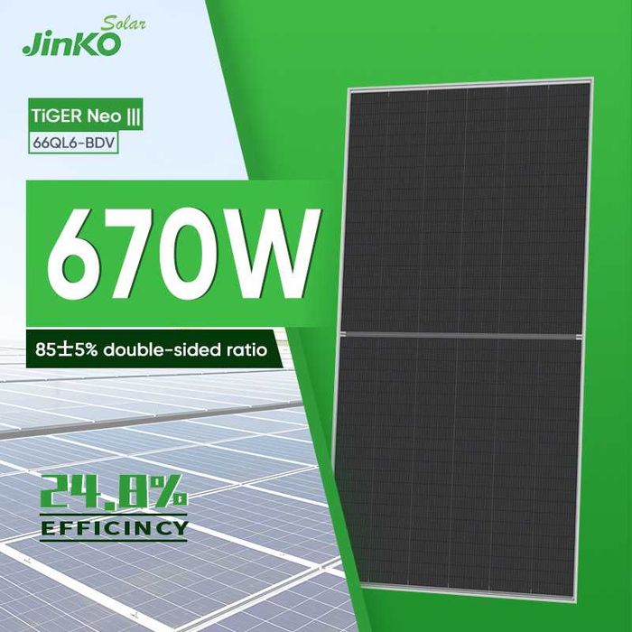 "Quyosh panellari Jinko Tiger Neo 3, 650W, "