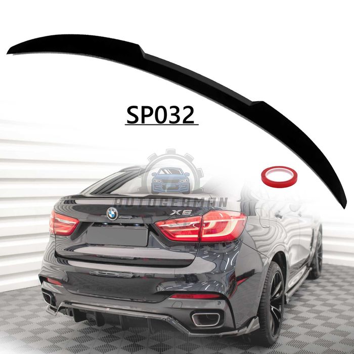 Спойлер за BMW F16 X6 M4 style черен гланц (2019+) крило нож лип