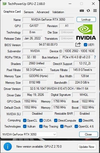 Продам rtx 3050 kfa2 8гб