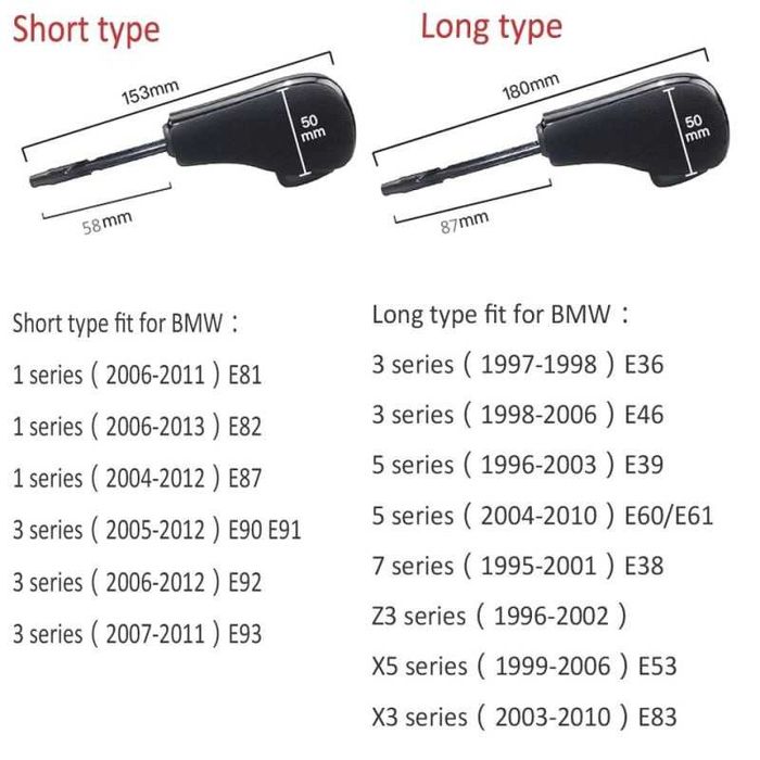 Nuca cu tija scurta sau lunga pentru BMW cutie automata E39 E60 X3 X5 E87 E90