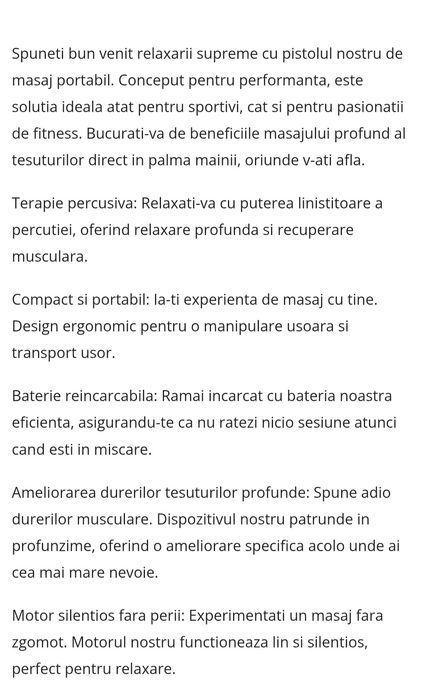 Pistol de masaj portabil NOU 50% REDUCERE