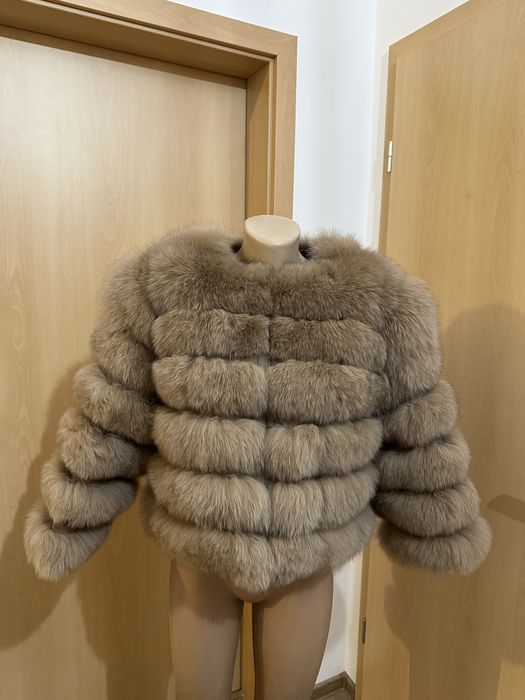 Blana naturala vulpe marimea S , blana naturala 2 in 1 vesta