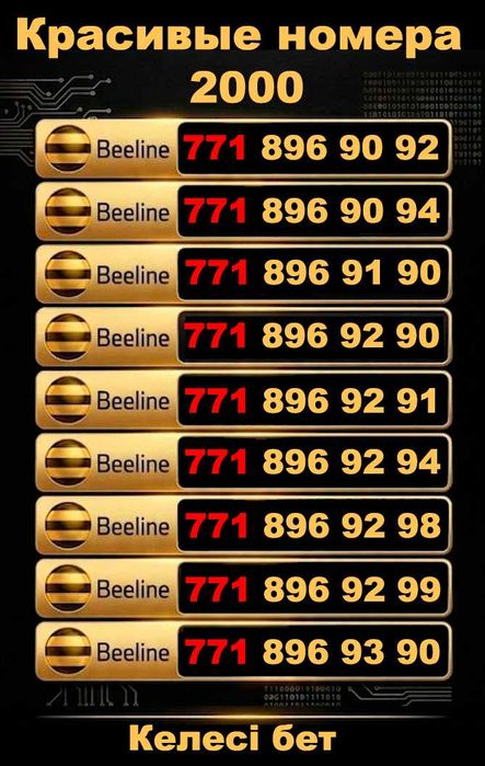 Красивые номера Билайн