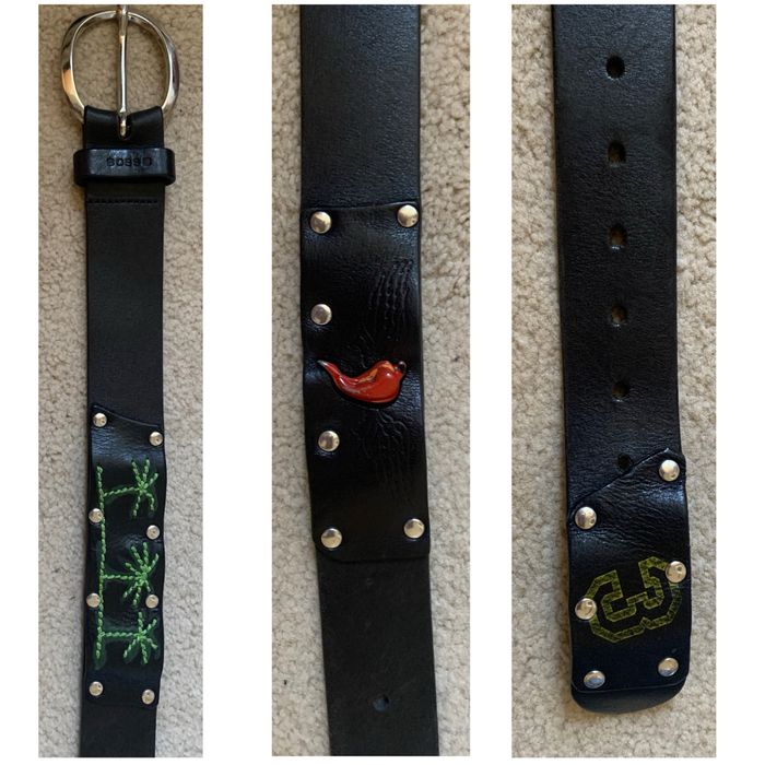 BOSS - черен кожен колан