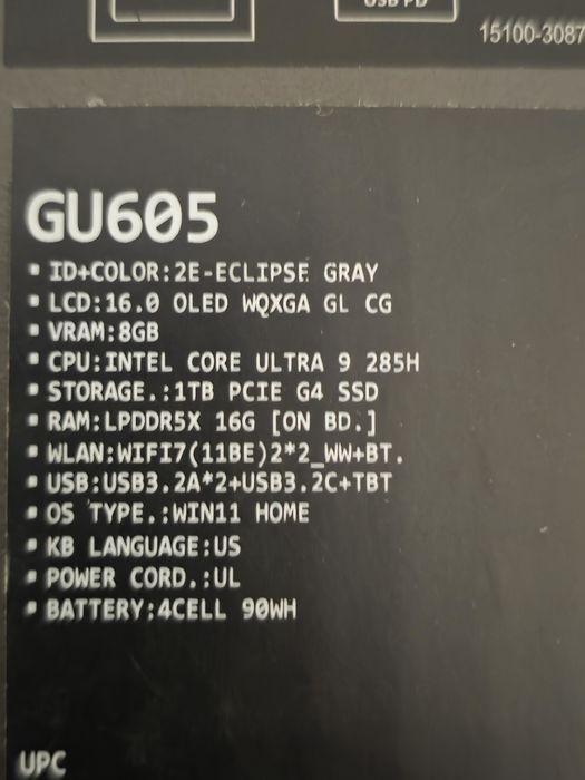 Asus Rog Zephyrus G16 9-285H Rtx 5070 16/1TB