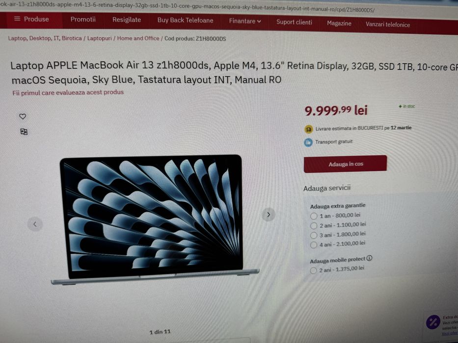 Apple MacBook Air 13" M4, 24GB RAM, 1TB nou sigilat