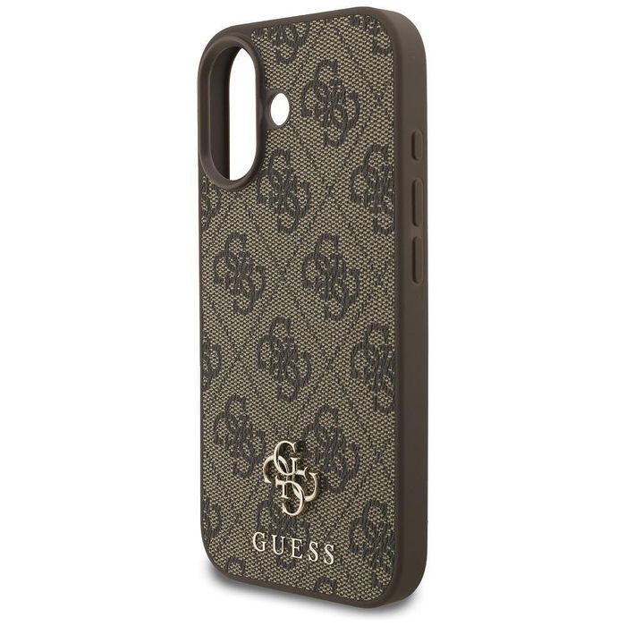 Guess 4g small classic logo magsafe case for iphone 17 brown