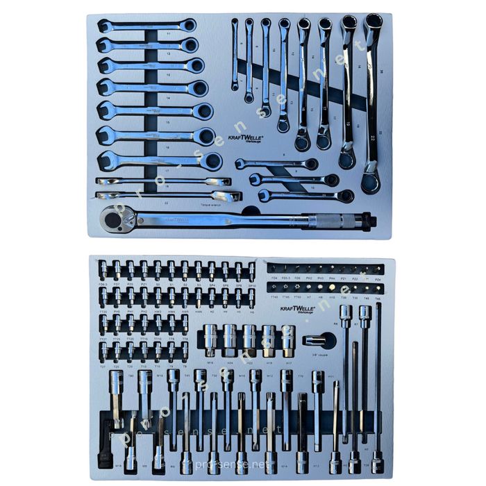 Шкаф с 7 Чекмеджета с Инструменти с 6 Пълно Оборудвани KraftWelle