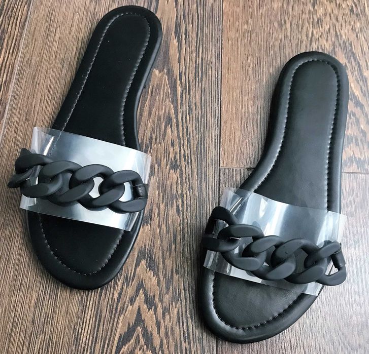 papuci femei, cu bareta transparenta, talpa subtire