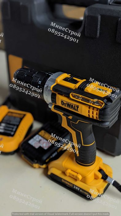 Акумулаторен ударен винтоверт DeWalt 24V 5Ah с 2 батерии Девалт