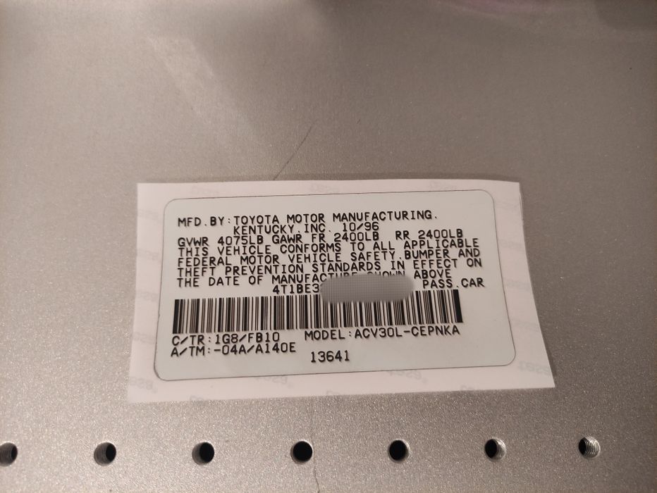 Вин код наклейки, vin code, вин стикер