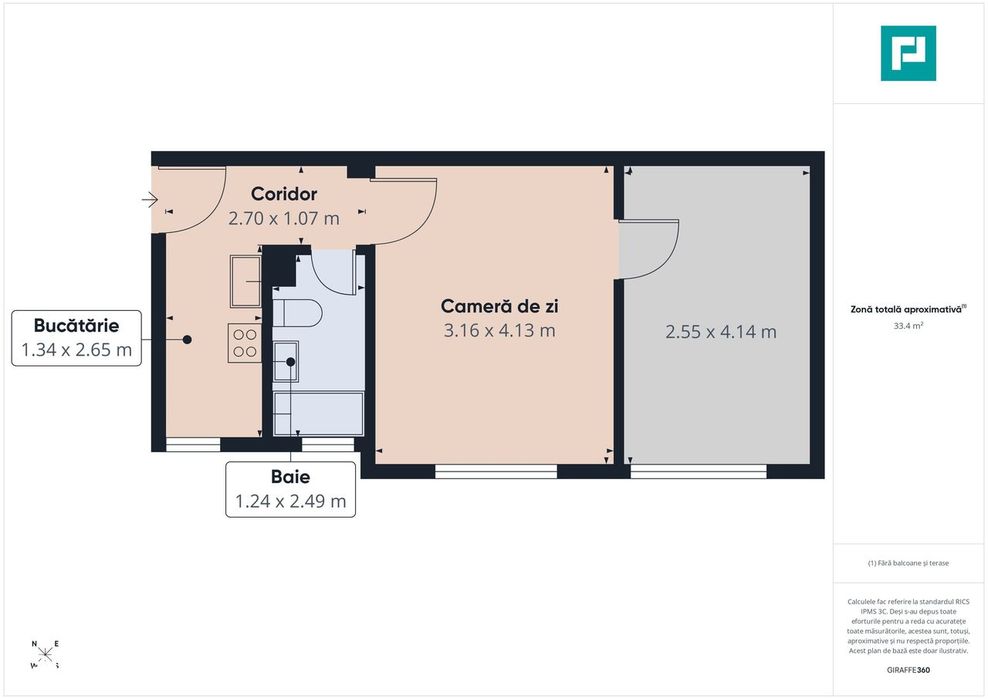 2 camere Rogerius, 33 mp, disponibil imediat