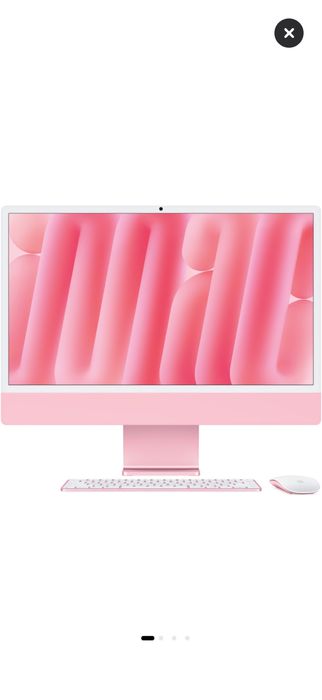 Sistem Desktop PC iMac 24" (2024) cu procesor Apple M4, 8 nuclee CPU and 8 nuclee GPU, 24", Retina 4.5K, 16GB, 256GB SSD, Pink