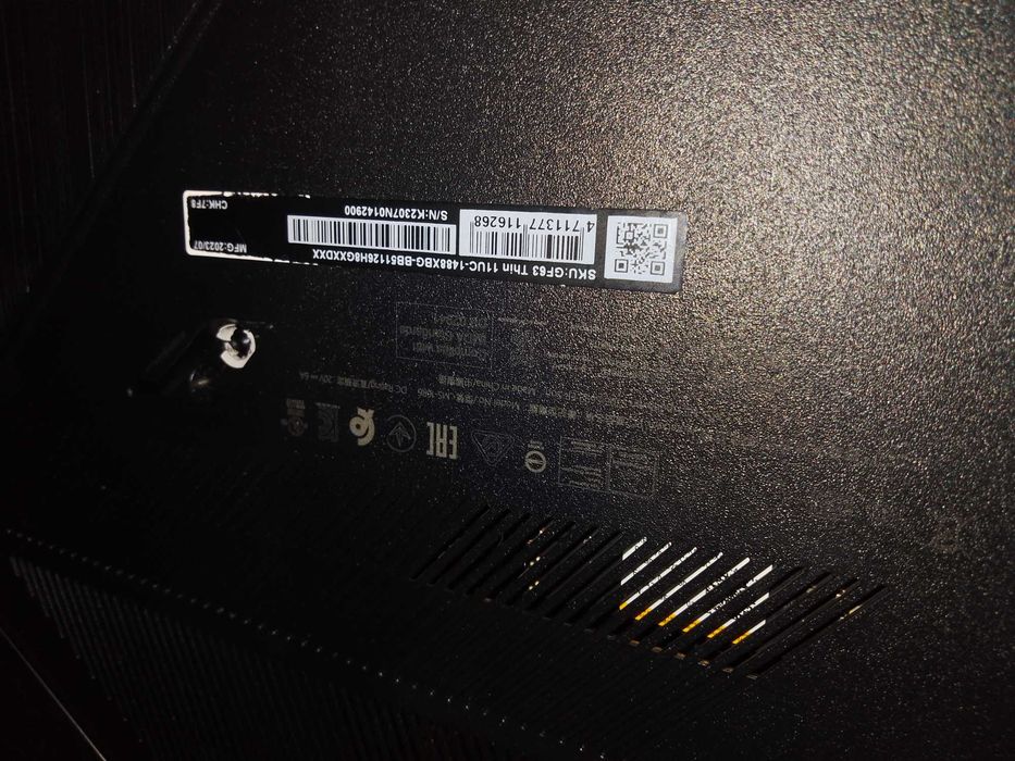 MSI GF63 Thin UC11 16 GB RAM