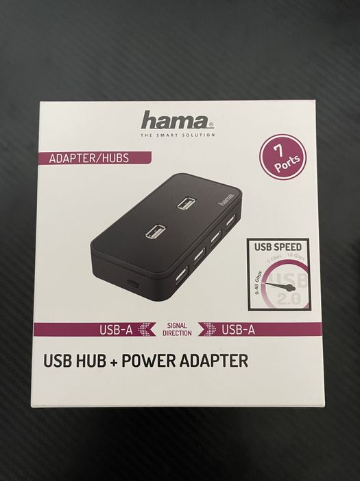 Hub USB HAMA 200123, USB 2.0, negru